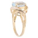 18ct Yellow Gold Aquamarine And 0.05ct Diamond Ring