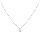 925 Sterling Silver Blue Topaz Pendant and Chain 18"
