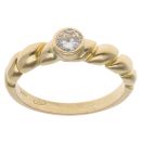 18ct Yellow Gold 0.33ct Brilliant Cut Diamond Solitaire Patterned Ring