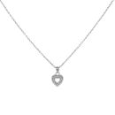 Silver Cubic Zirconia Heart Pendant and Chain 18" by Icesia