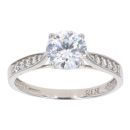 9ct White Gold Cubic Zirconia Solitaire Ring