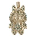 14ct Yellow Gold Blue Gemstone Bunny Pendant