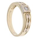 18ct Yellow Gold Cubic Zirconia Patterned Signet Ring
