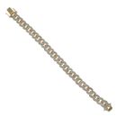 Silver Gold Plated Cubic Zirconia Cuban Bracelet 8.5"