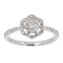 9ct White Gold 0.45ct Diamond Flower Cluster Ring by Anya Belle