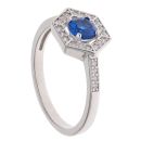 Silver Cubic Zirconia And Blue Gemstone Cluster Ring By Icesia