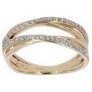9ct Yellow Gold 0.35ct Diamond Crossover Ring