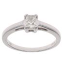 9ct White Gold 0.35ct Radiant Cut Diamond Solitaire Ring