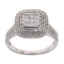 18ct White Gold 1.00ct Diamond Cluster Ring