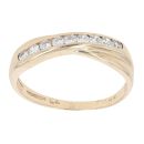 9ct Yellow Gold Cubic Zirconia Crossover Ring