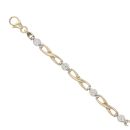 9ct Yellow And White Gold Cubic Zirconia Bracelet 7"