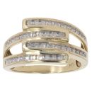 9ct Yellow Gold 0.33ct Brilliant Cut Diamond Crossover Ring