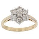 18ct Yellow Gold 0.75ct Brilliant Cut Diamond Cluster Ring