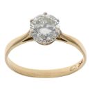 18ct Yellow Gold And Platinum 1.00ct Brilliant Cut Diamond Solitaire Ring