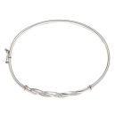 9ct White Gold 0.10ct Brilliant Cut Diamond Bangle