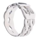 Silver Patterned Buckle Ring By Icesia