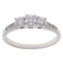 18ct White Gold 0.45ct Diamond Trilogy Ring