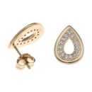 925 Sterling Silver Gold Plated Teardrop Stud Earrings