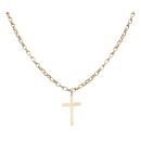 9ct Yellow Gold Plain Cross Pendant and Chain 24"