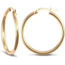 9ct Yellow Gold Ultra Light Plain Hoop Earrings