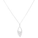 18ct White Gold 1.15ct Diamond Cluster Drop Pendant and Chain 18"