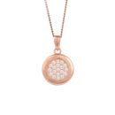Rose Gold Plated Sterling Silver Cubic Zirconia Disc Pendant