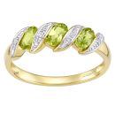 9ct Yellow Gold Diamond and Peridot Dress Ring