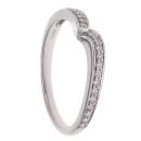 18ct White Gold 0.15ct Diamond Wishbone Ring