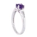 9ct White Gold Amethyst and Diamond Circular Ring