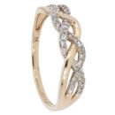 9ct Yellow Gold 0.27ct Diamond Wave Ring by Anya Belle