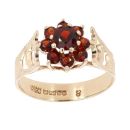 9ct Yellow Gold Garnet Cluster Ring