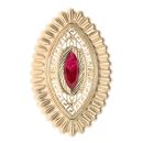 14ct Yellow Gold Marquise Red Gemstone Greek Key Ring