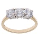 9ct Yellow Gold Cubic Zirconia Three Stone Ring
