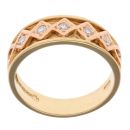 18ct Yellow And Rose Gold 0.20ct Diamond Clogau Queen Elizabeth Ring