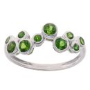 9ct White Gold Green Gemstone Fancy Ring