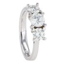 18ct White Gold 1.00ct Diamond Trilogy Ring