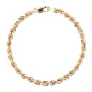 9ct Yellow Gold Rope Bracelet 7.5"