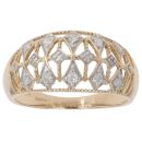 9ct Yellow Gold 0.10ct Diamond and Fancy Ring