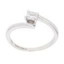 18ct White Gold 0.20ct Emerald Cut Diamond Solitaire Ring