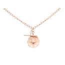 9ct Rose Gold Crest Pendant And T-Bar Chain 22"