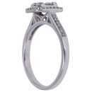18ct White Gold 0.33ct Baguette And Brilliant Cut Diamond Cluster Ring