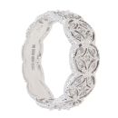 9ct White Gold 0.10ct Brilliant Cut Diamond Patterned Ring