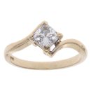 9ct Yellow Gold Cubic Zirconia Solitaire Ring