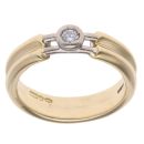 18ct Yellow And White Gold Cubic Zirconia Single Stone Ring