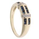9ct Yellow Gold 0.05ct Diamond And Sapphire Ring
