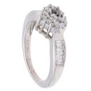 18ct White Gold 0.50ct Brilliant And Baguette Cut Diamond Cluster Ring