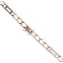 9ct White and Rose Gold Square Curb Chain 20"