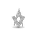 Mint Of London 925 Silver Masonic Scissor Pendant