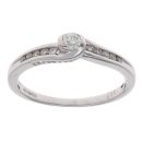 9ct White Gold 0.20ct Brilliant Cut Diamond Solitaire Ring