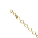 Gold Plated Silver Belcher Open Heart Bracelet 7.5"